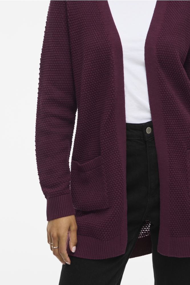 VIDALO L/S KNIT CARDIGAN- NOOS 14097125 FIG